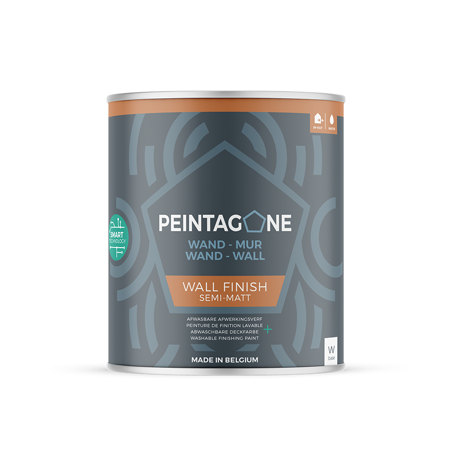 [WFBM1LT] PEINTAGONE 1L Wall Finish Semi-Matt Base M Tons Vifs