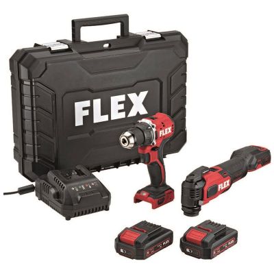 FLEX Pack 2 outils 18V multitool + perceuse à percussion 2 x 2,5 Ah