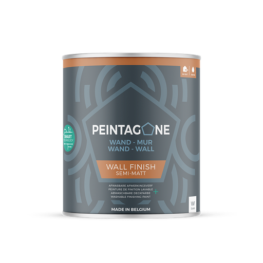 [WFBM1LT] PEINTAGONE 1L Wall Finish Semi-Matt Base M Tons Vifs